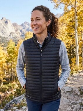 Eddie Bauer Black Quilted Packable Vest